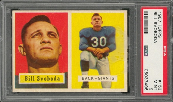 1957 Topps Football #153 Bill Svoboda – PSA MINT 9 "1 of 1!"